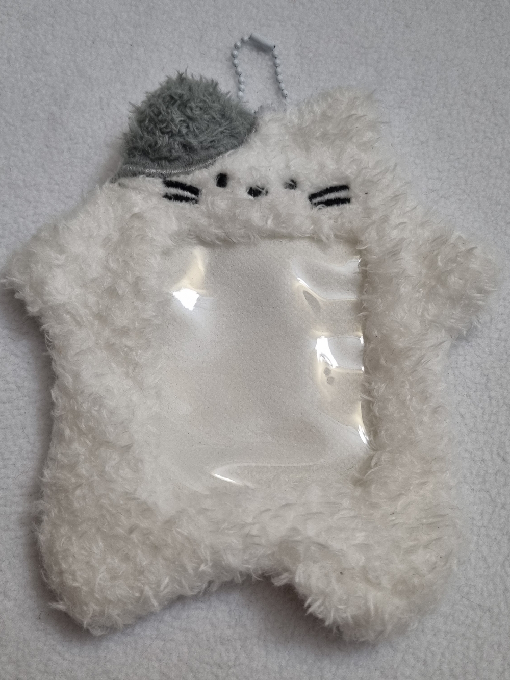 Cute Animal Cat Kpop Fluffy Plushy Photocard ID Star Phone Holder New